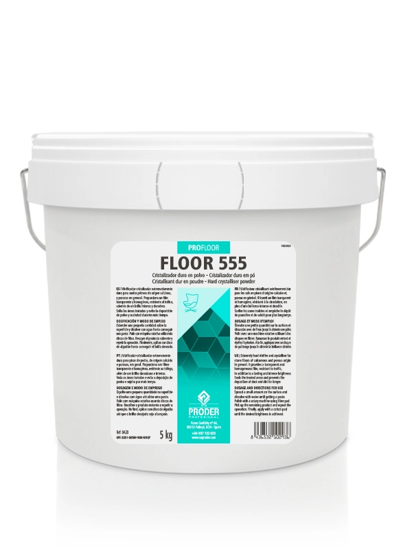 FLOOR 555 es un cristalizador duro en polvo de la gama PROFLOOR