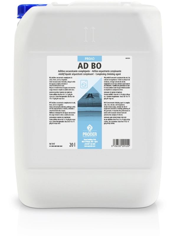 AD BO es un aditivo de para el tratamiento profesional de ropa