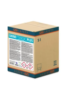 SHINE MAGIC PLUS es un abrillantador lavavajillas automático ultraconcentrado bag-in-box Ecolabel.