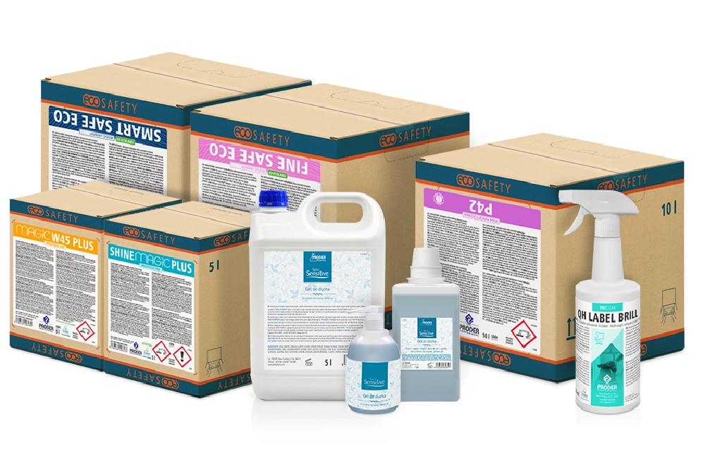 Imagen bodegon de productos con etiqueta ecologica EU Ecolabel para la entradda de Green Thinking